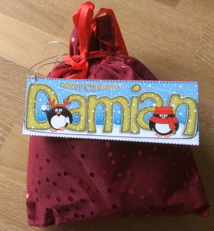 Large DL Merry Christmas DAMIAN 3D decoupage  by Christiane Lions