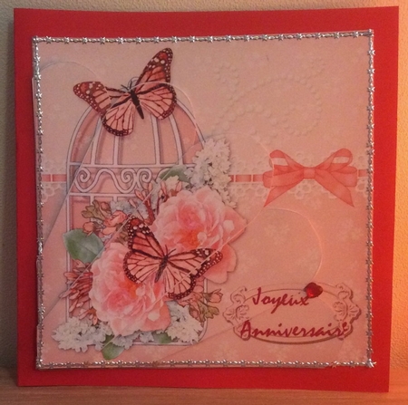 Birthday Butterflies Roses & Lace Birdcage Fan Pyramage Topper by Christiane Lions