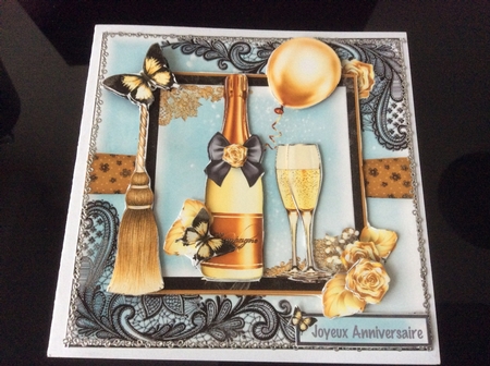 Champagne Wishes Card Front Kit by Christiane Lions