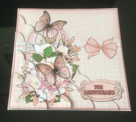 Birthday Butterflies and Flowers Birdcage Scalloped Corner Stacker by Christiane Lions