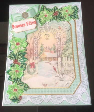 Winter Garden Seasons Greetings 7x5in Fancy Lace Step by Step by Christiane Lions