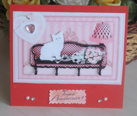 Princess Kitty Decoupage in Red by Christiane Lions