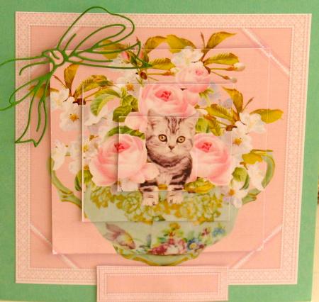 The Pink Peonies and Cheeky Kitten by Christiane Lions
