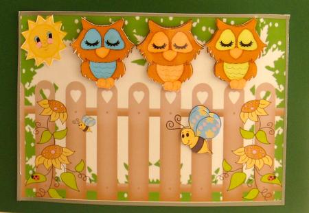 Sleepy Owls Enjoying the Sunshine by Christiane Lions