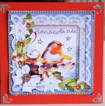 Blue Robin Poinsettia 5in Spiral Edge Stacker by Christiane Lions