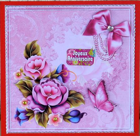 Bouquet of Flowers 8x8 Card Front by Christiane Lions
