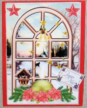 Vintage Window Snowscene by Christiane Lions