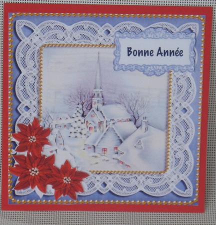 Blue Village Wishes at Christmas 8in Sentiment Topper by Christiane Lions