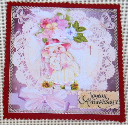 Shy Kitten and Flowers Topper & Dcoupage by Christiane Lions