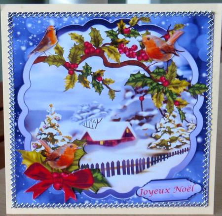 Christmas Robin and Scenery Mini Kit by Christiane Lions