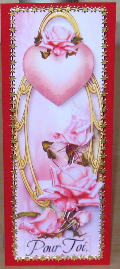 Large Dl Hearts & Flowers - Cameo Roses by Christiane Lions