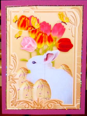 Cute Easter Bunny Bookmark Greeting Card by Christiane Lions