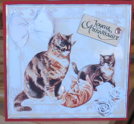 Cute Vintage Cats & Kittens in Floral Frame 8x8 by Christiane Lions