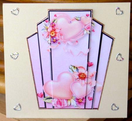 Art Deco Stacker Topper - Pink Hearts Valentine by Christiane Lions