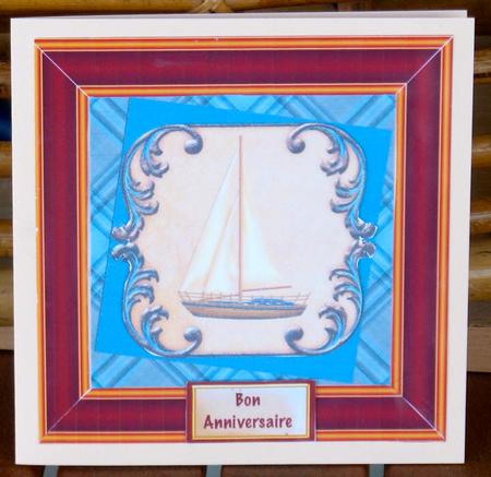 Beautiful Sailing Ship Card Topper by Christiane Lions