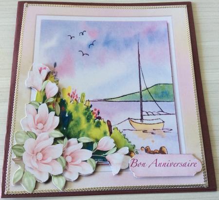 Beautiful Magnolias and Boat Scene  by Christiane Lions