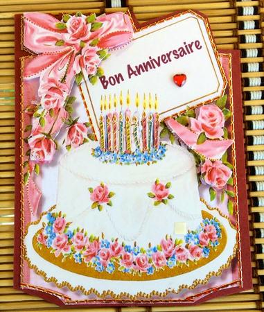 Print, Cut, and Fold, Beautiful Birthday Cake  by Christiane Lions