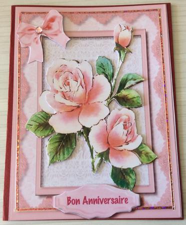 Beautiful Pink Roses on a Lace Mat  by Christiane Lions