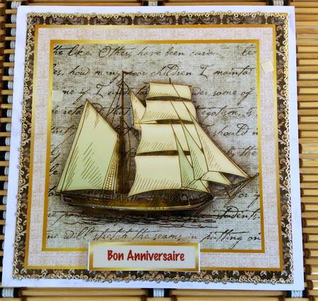 Male Card Vintage Sailship by Christiane Lions
