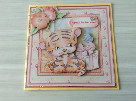 Little Tiger & Butterfly with Optional Flowers 8x8 Mini Kit by Christiane Lions