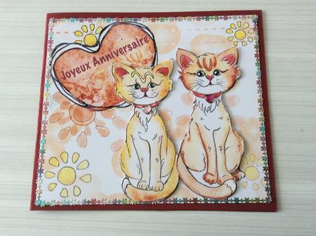 Cute Cat-two Browny Cats-quick Card by Christiane Lions