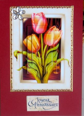 2 Floral Card Fronts with Pyramage by Christiane Lions