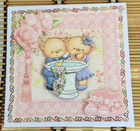 Christening Girl 8x8 Mini Kit & Decoupage by Christiane Lions