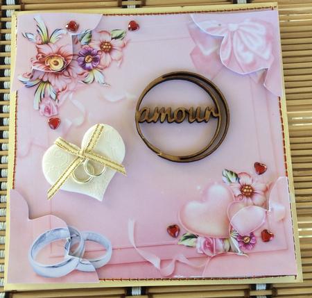 Hearts and Flowers Wedding 8x8 Topper with Corner Stacker by Christiane Lions