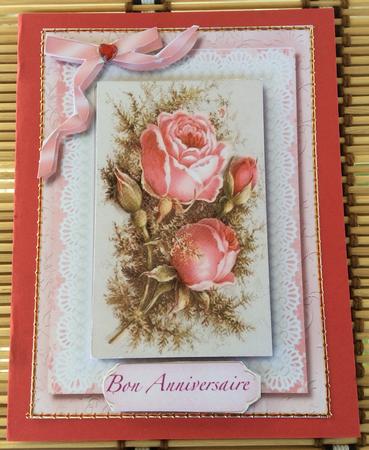 Beautiful Vintage Roses on Butterfly Lace  by Christiane Lions
