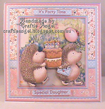 Party Cake Hedgehogs 8x8 Birthday Mini Kit & Decoupage by Christina Gudgeon