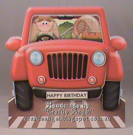 Fishing Jeep 3D Shape Card & Decoupage Kit for Men by Christina Gudgeon