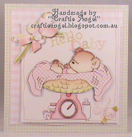 `hello Baby Girl Quick Card by Christina Gudgeon