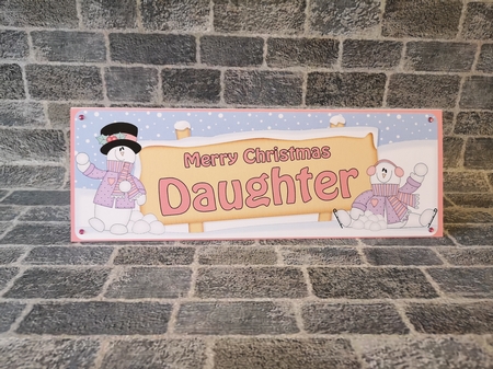 large DL Merry Christmas DAUGHTER with Snowman 3D decoupage by Christina Smith