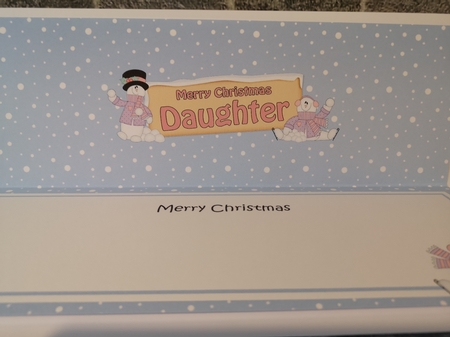 large DL Merry Christmas DAUGHTER with Snowman 3D decoupage by Christina Smith