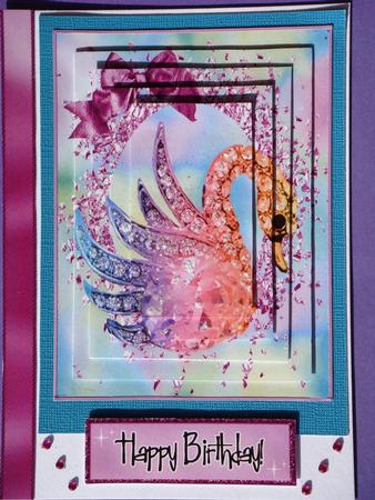 Beautiful Rainbow Diamonte Swan, Pyramids by Christine Adcock