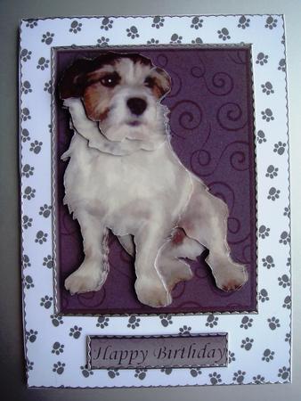 Jack Russell Sitting 3D Decoupage by Christine Adcock