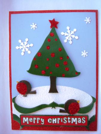 Christmas Robins Quick Card by Christine Adcock