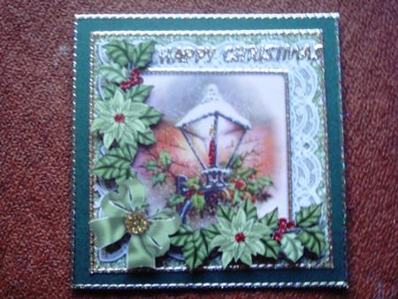 Lantern Green Poinsettia 3D Decoupage Step by Step Sheet by Christine Adcock