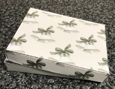 Christmas Bells in Cream Gift Box with Lid by Christine Easey