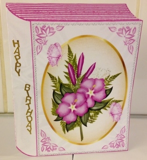 Folded Book of Pink Flowers, Butterflies and Diamonds by Christine Easey