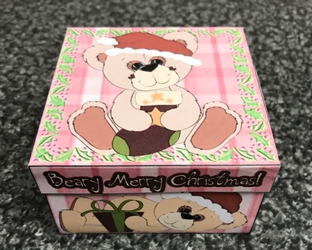 3 Inch Gift Box - Christmas Teddy 2 by Christine Easey