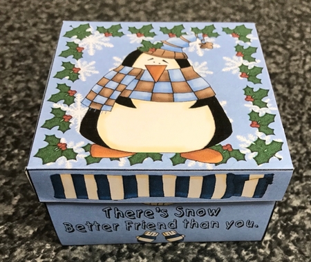 3 Inch Gift Box - Christmas Penguin 5 by Christine Easey