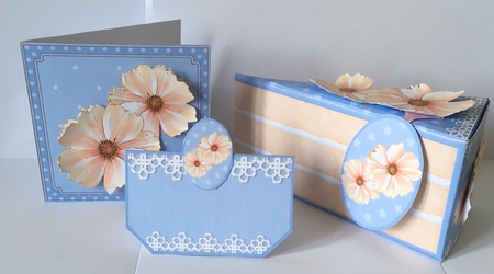 3D Pretty Floral Cake Slice Treat Box Gift Set Mini Kit by Christine Easey