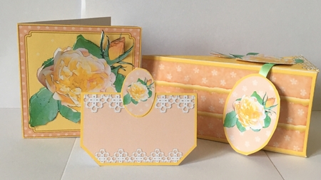 3D Elegant Rose Cake Slice Treat Box Gift Set Mini Kit by Christine Easey