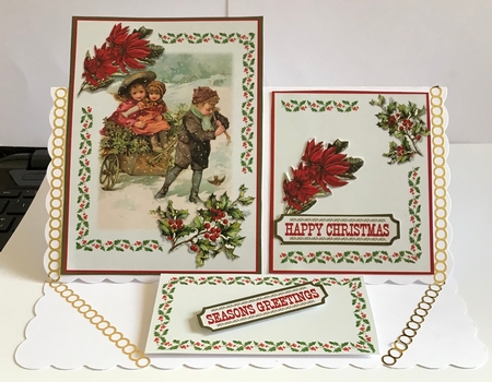 Vintage Christmas Easel Card by Christine Easey