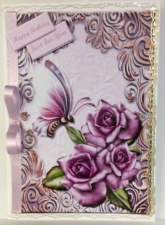 Perfect Purple Roses & Butterfly by Christine Easey