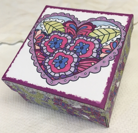 Scalloped Floral Heart Gift Box 2 by Christine Easey