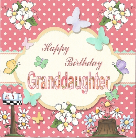 Happy Birthday Granddaughter Butterfly Topper by Christine Easey