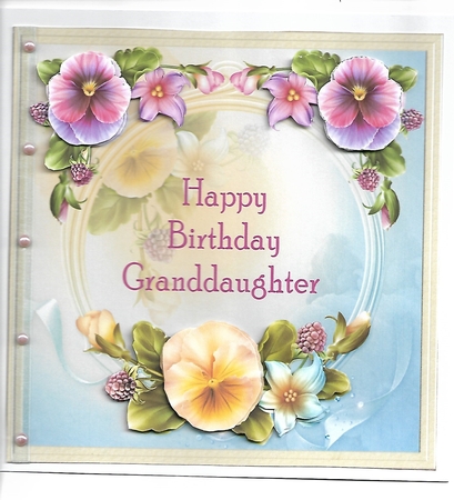 Happy Birthday Grandddaughter Floral Topper  by Christine Easey