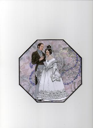 Victoriana Fashions Wedding Octagon Card by Christine Easey